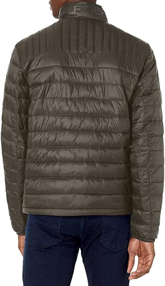 imageTommy Hilfiger Mens Embroidered Logo Puffer JacketOlive