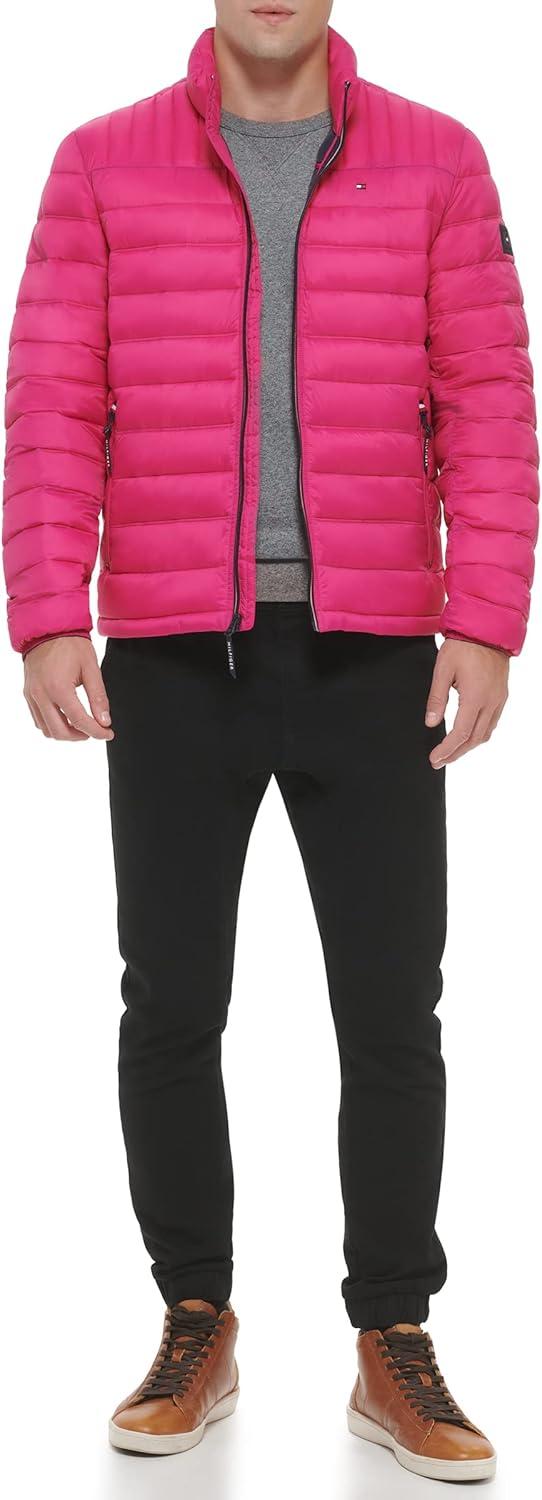 imageTommy Hilfiger Mens Embroidered Logo Puffer JacketPink