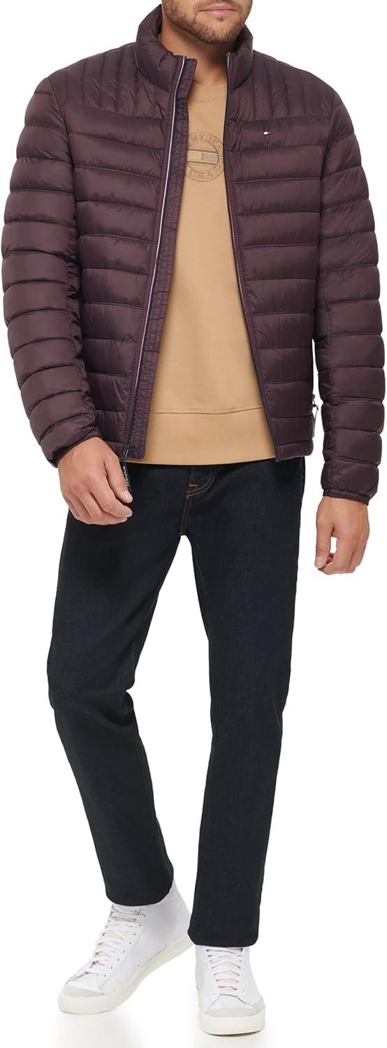 imageTommy Hilfiger Mens Embroidered Logo Puffer JacketPort