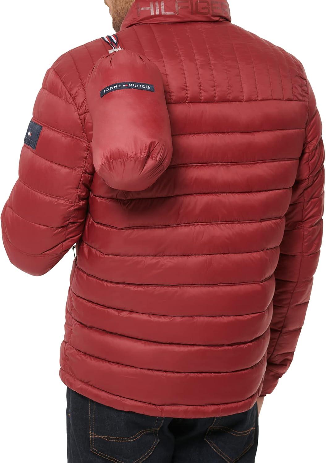 imageTommy Hilfiger Mens Embroidered Logo Puffer JacketRed