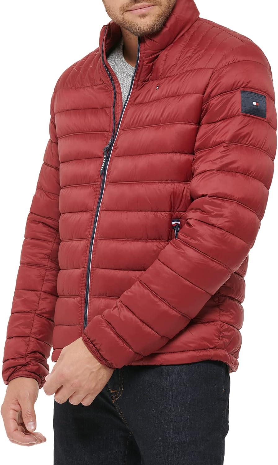 imageTommy Hilfiger Mens Embroidered Logo Puffer JacketRed