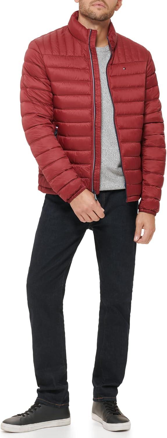 imageTommy Hilfiger Mens Embroidered Logo Puffer JacketRed