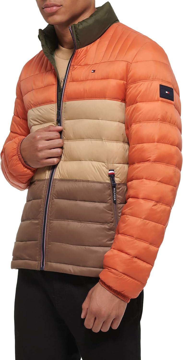 imageTommy Hilfiger Mens Embroidered Logo Puffer JacketStandard Issue Combo