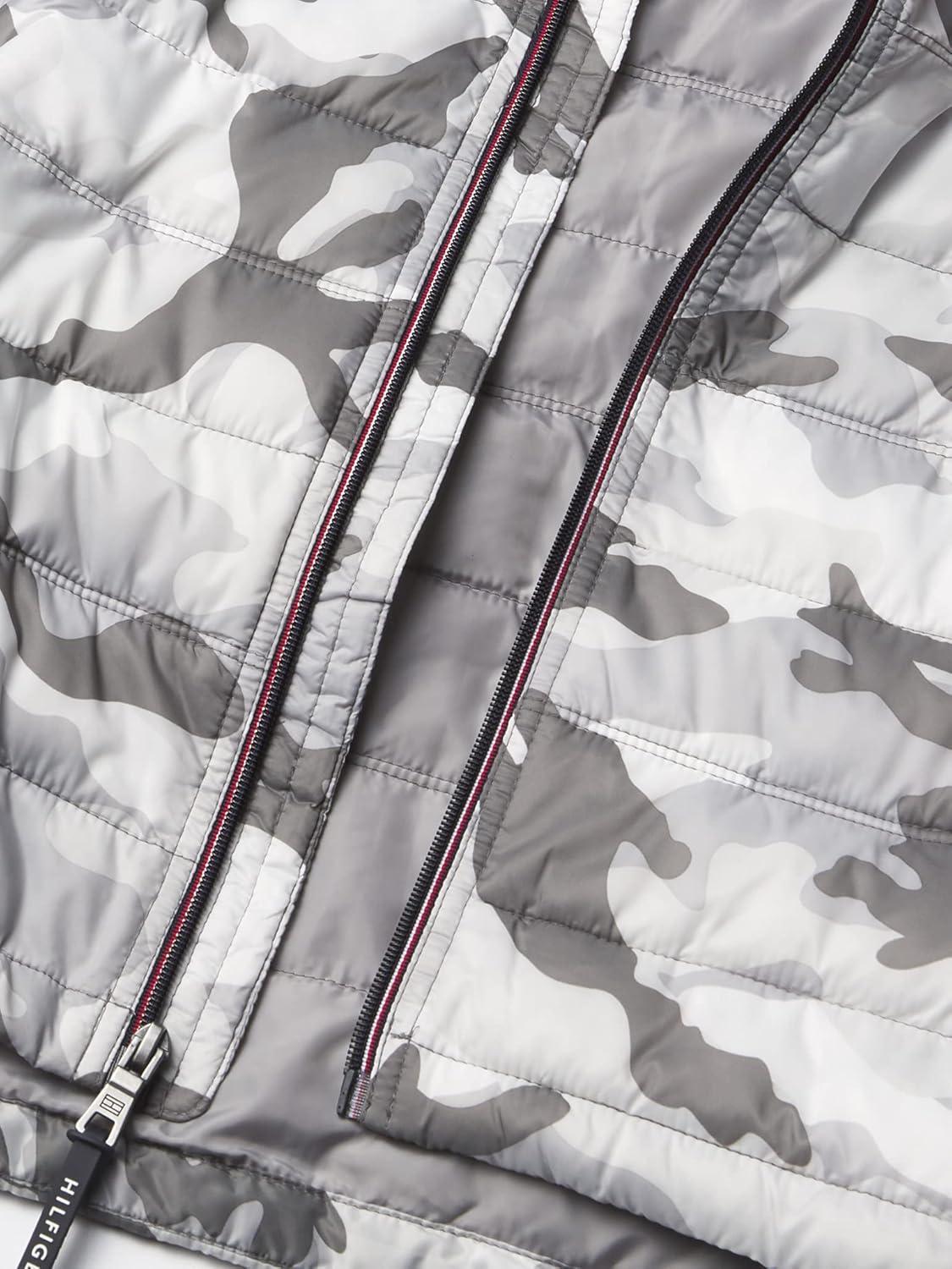 imageTommy Hilfiger Mens Embroidered Logo Puffer JacketWhite Camouflage