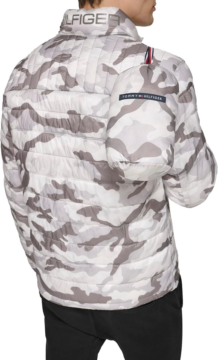 imageTommy Hilfiger Mens Embroidered Logo Puffer JacketWhite Camouflage