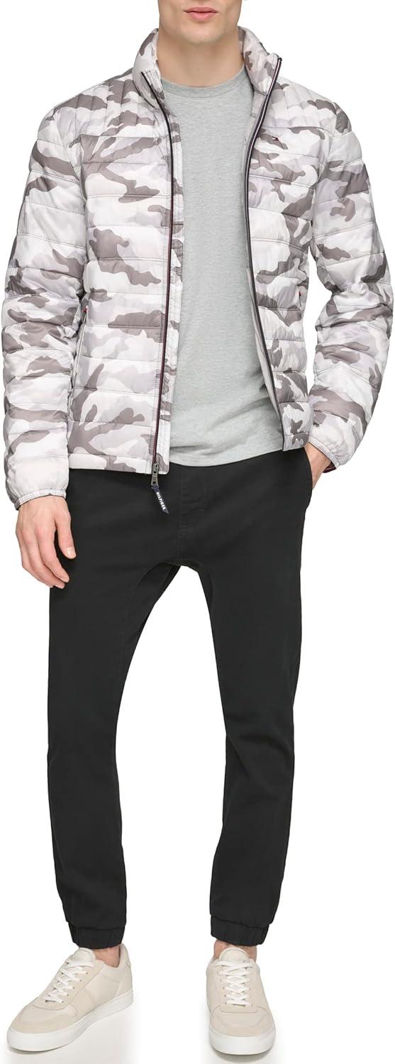 imageTommy Hilfiger Mens Embroidered Logo Puffer JacketWhite Camouflage
