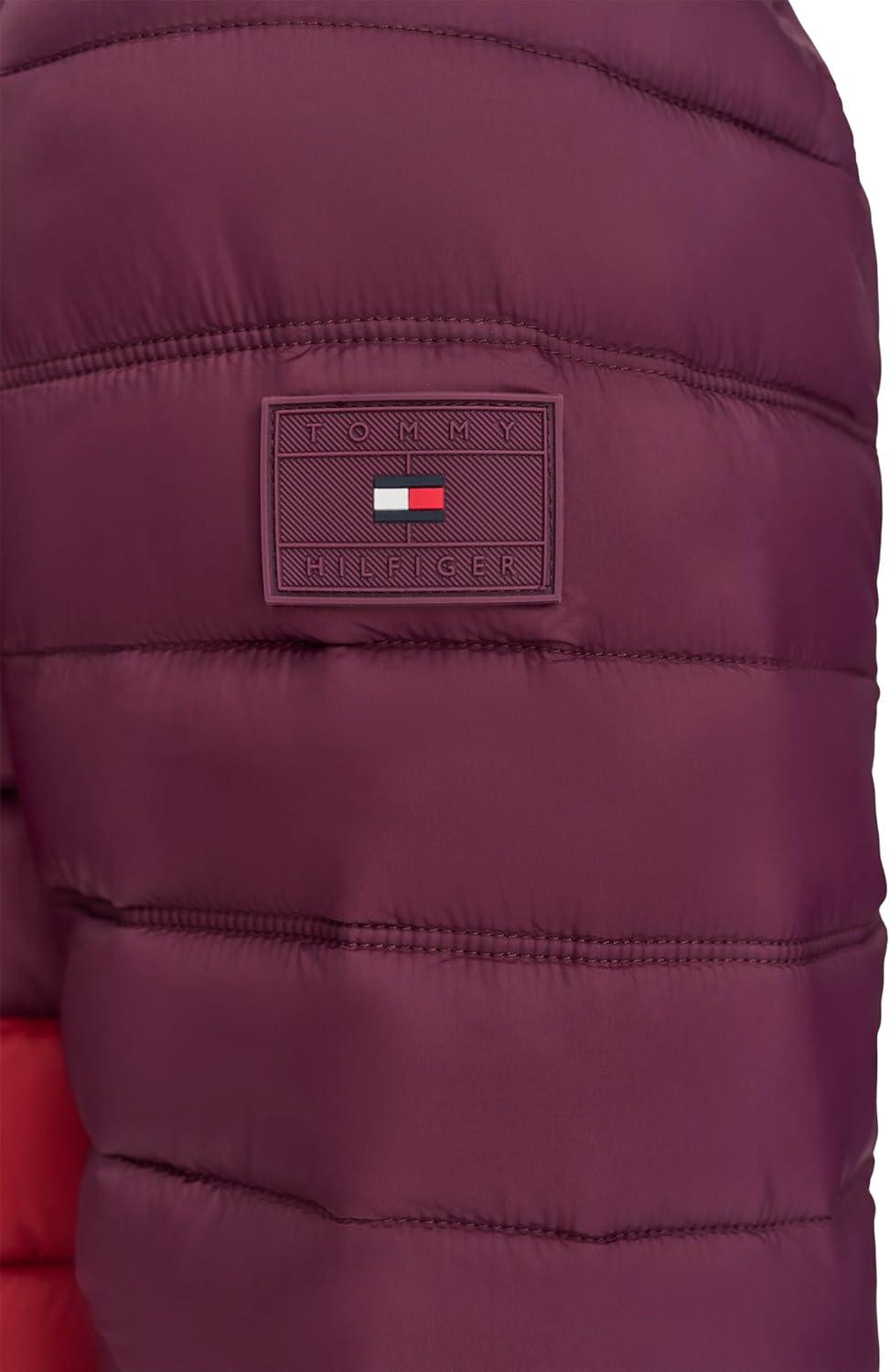 imageTommy Hilfiger Mens Embroidered Logo Puffer JacketWine Combo