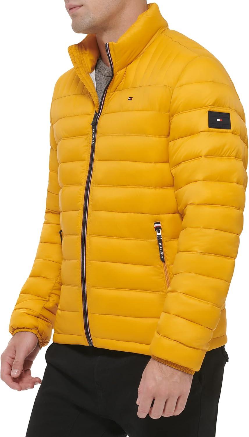 imageTommy Hilfiger Mens Embroidered Logo Puffer JacketYellow Gold