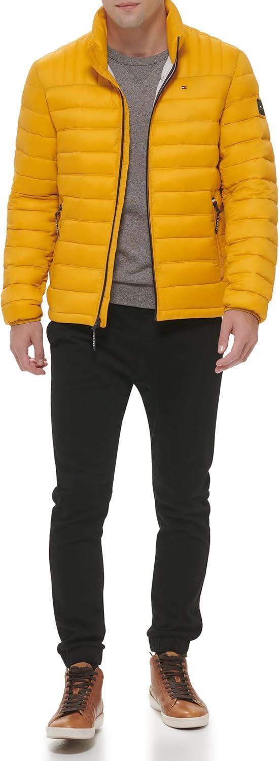 imageTommy Hilfiger Mens Embroidered Logo Puffer JacketYellow Gold