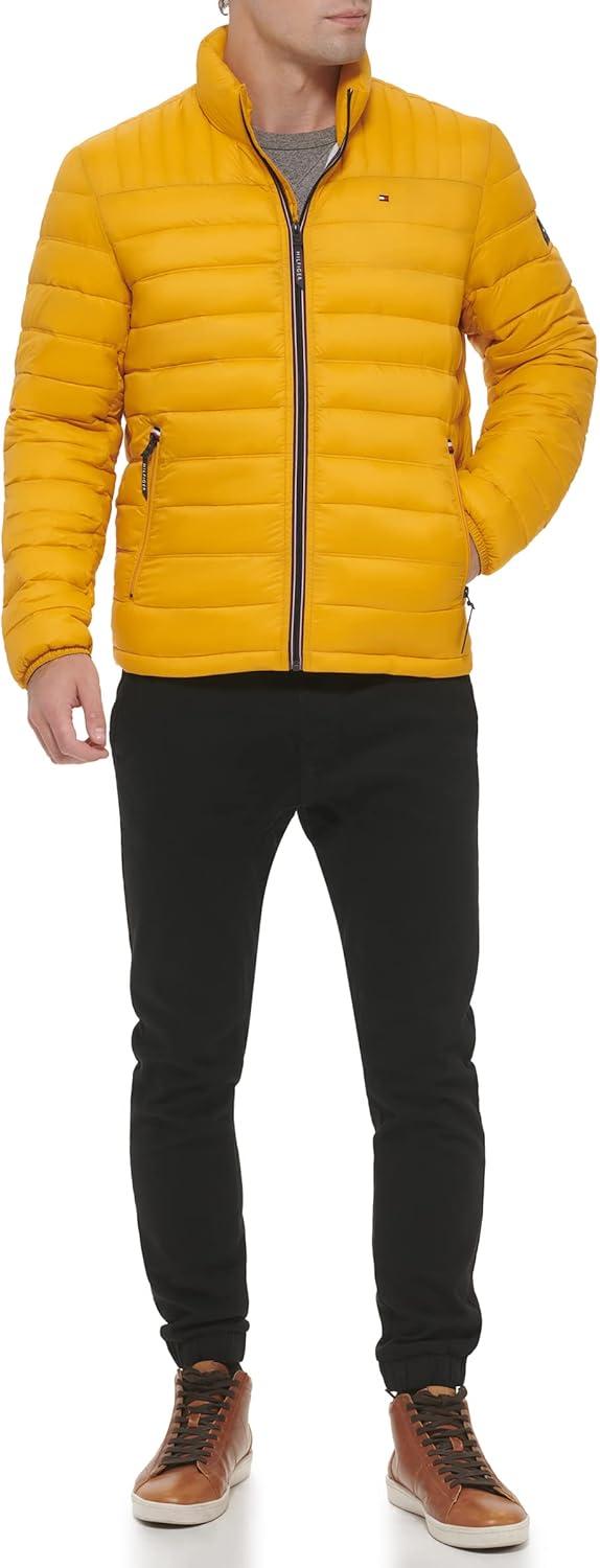 imageTommy Hilfiger Mens Embroidered Logo Puffer JacketYellow Gold