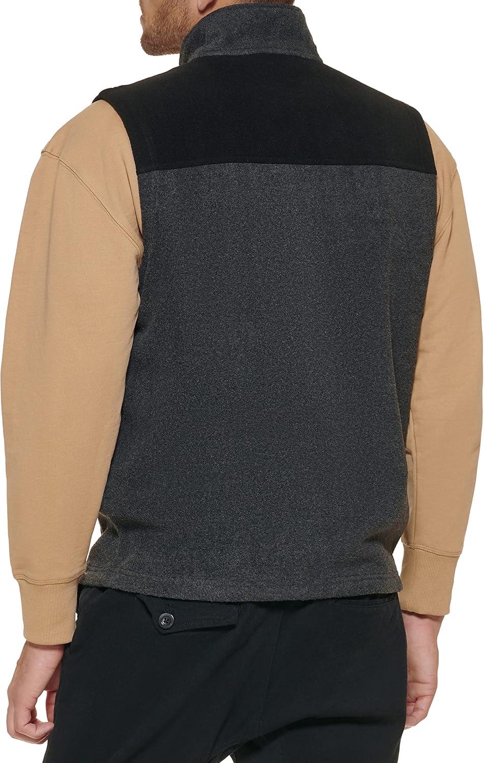 imageTommy Hilfiger Mens Lightweight Polar Fleece VestBlackCharcoal