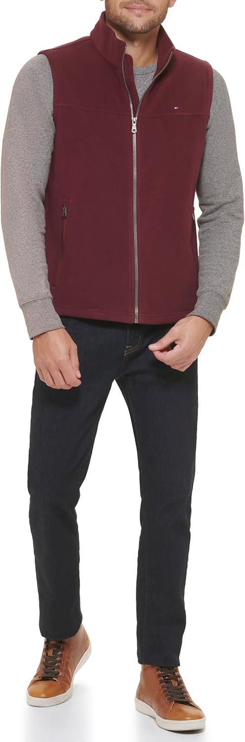 imageTommy Hilfiger Mens Lightweight Polar Fleece VestBurgundy