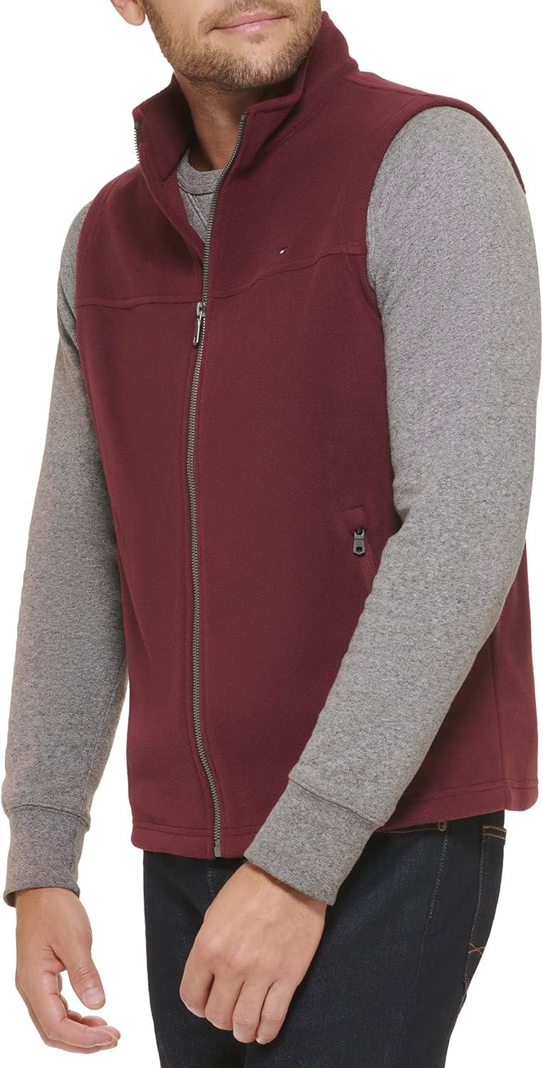 imageTommy Hilfiger Mens Lightweight Polar Fleece VestBurgundy