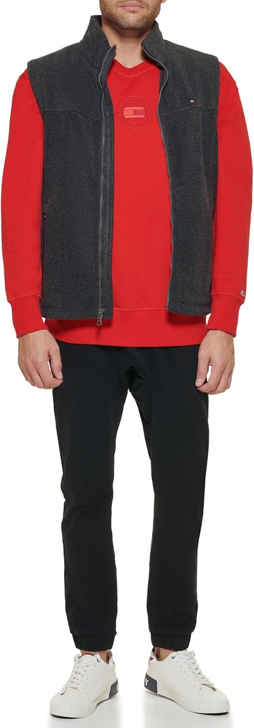 imageTommy Hilfiger Mens Lightweight Polar Fleece VestCharcoal