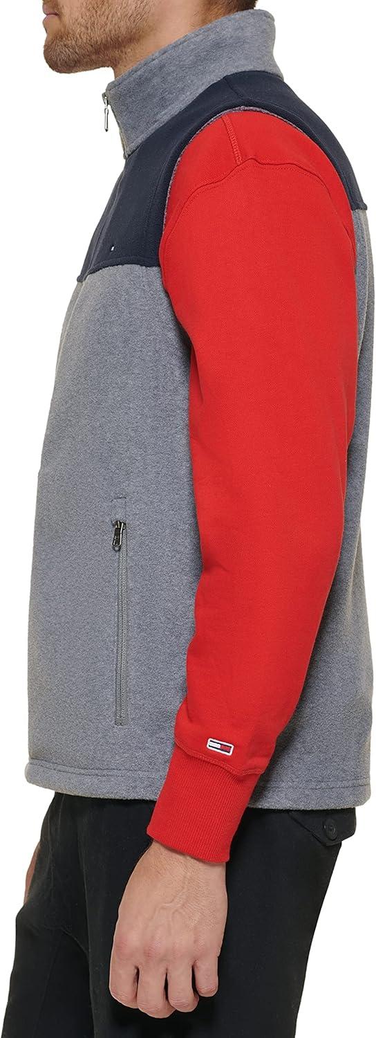 imageTommy Hilfiger Mens Lightweight Polar Fleece VestNavyLight Grey