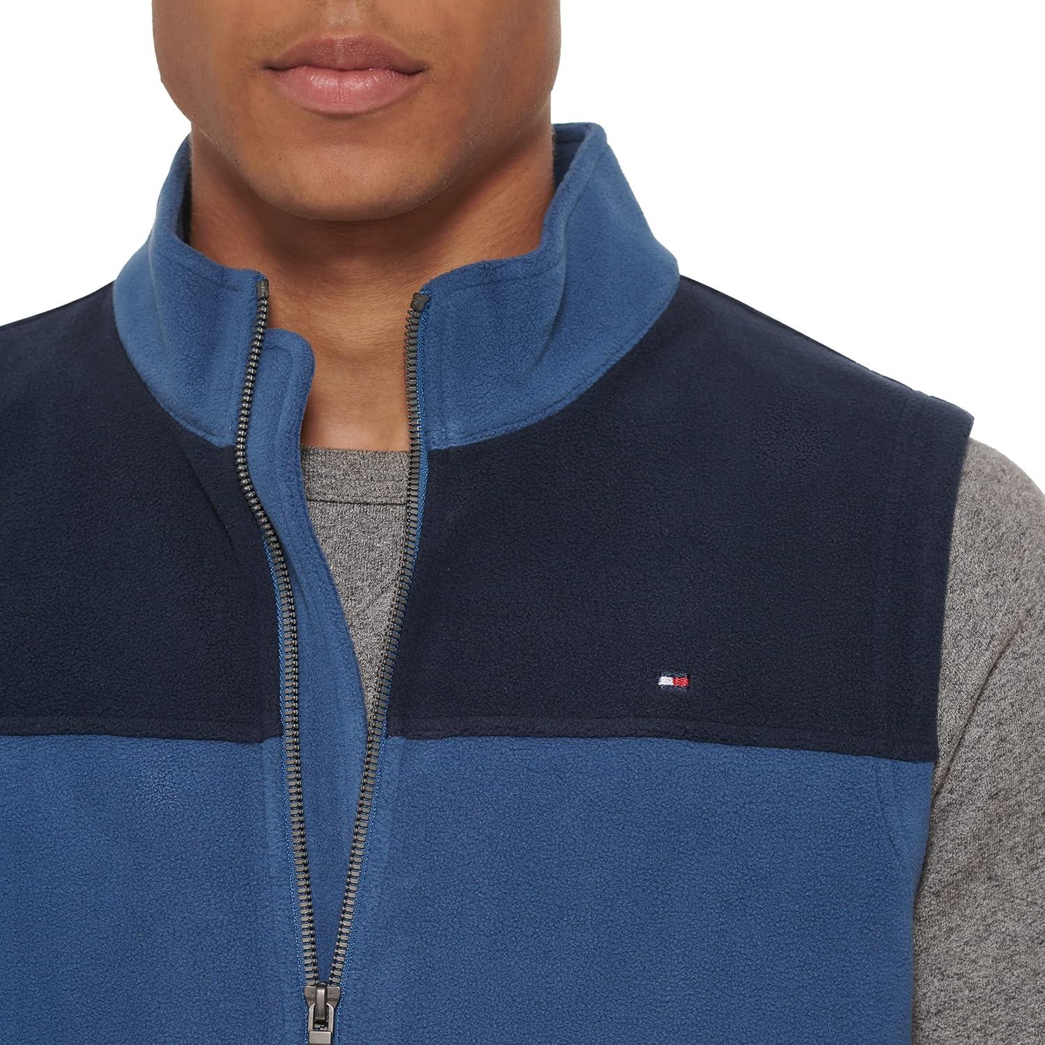 imageTommy Hilfiger Mens Lightweight Polar Fleece VestNavyOcean Blue