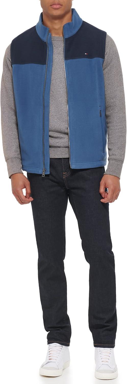 imageTommy Hilfiger Mens Lightweight Polar Fleece VestNavyOcean Blue