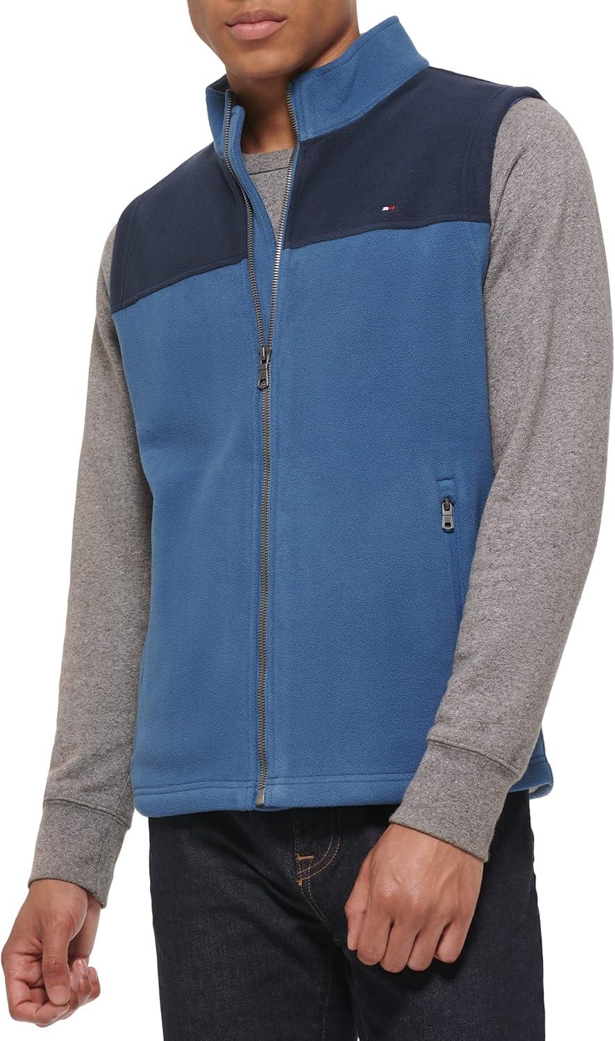 imageTommy Hilfiger Mens Lightweight Polar Fleece VestNavyOcean Blue