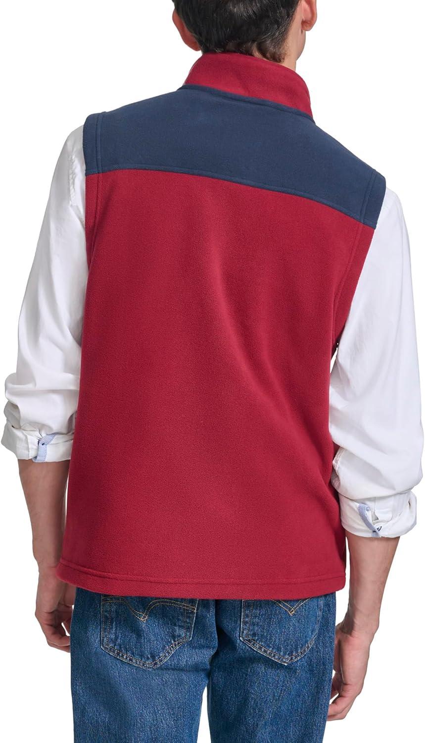 imageTommy Hilfiger Mens Lightweight Polar Fleece VestNavyRed