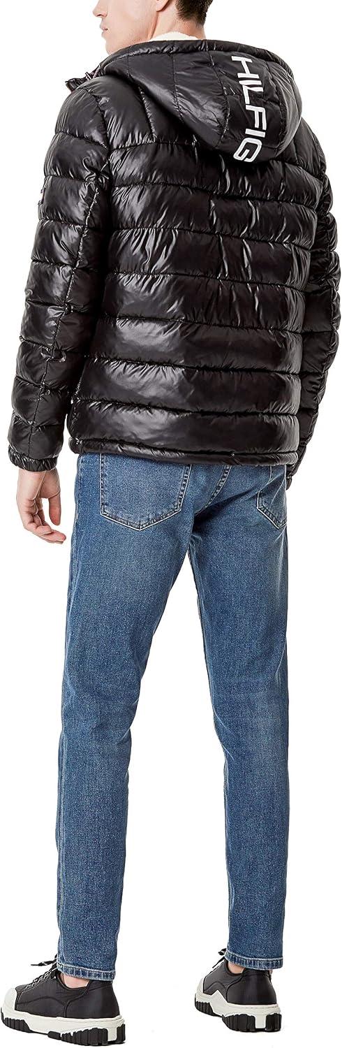 imageTommy Hilfiger Mens Midweight Sherpa Lined Hooded Water Resistant Puffer JacketBlack