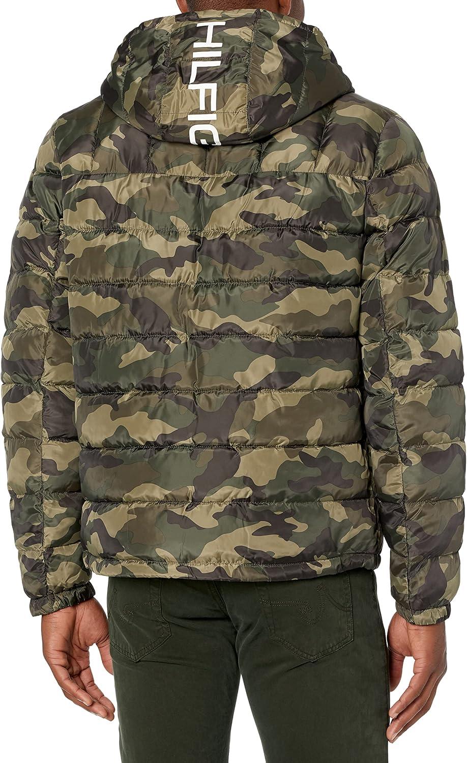 imageTommy Hilfiger Mens Midweight Sherpa Lined Hooded Water Resistant Puffer JacketCamouflage Tech