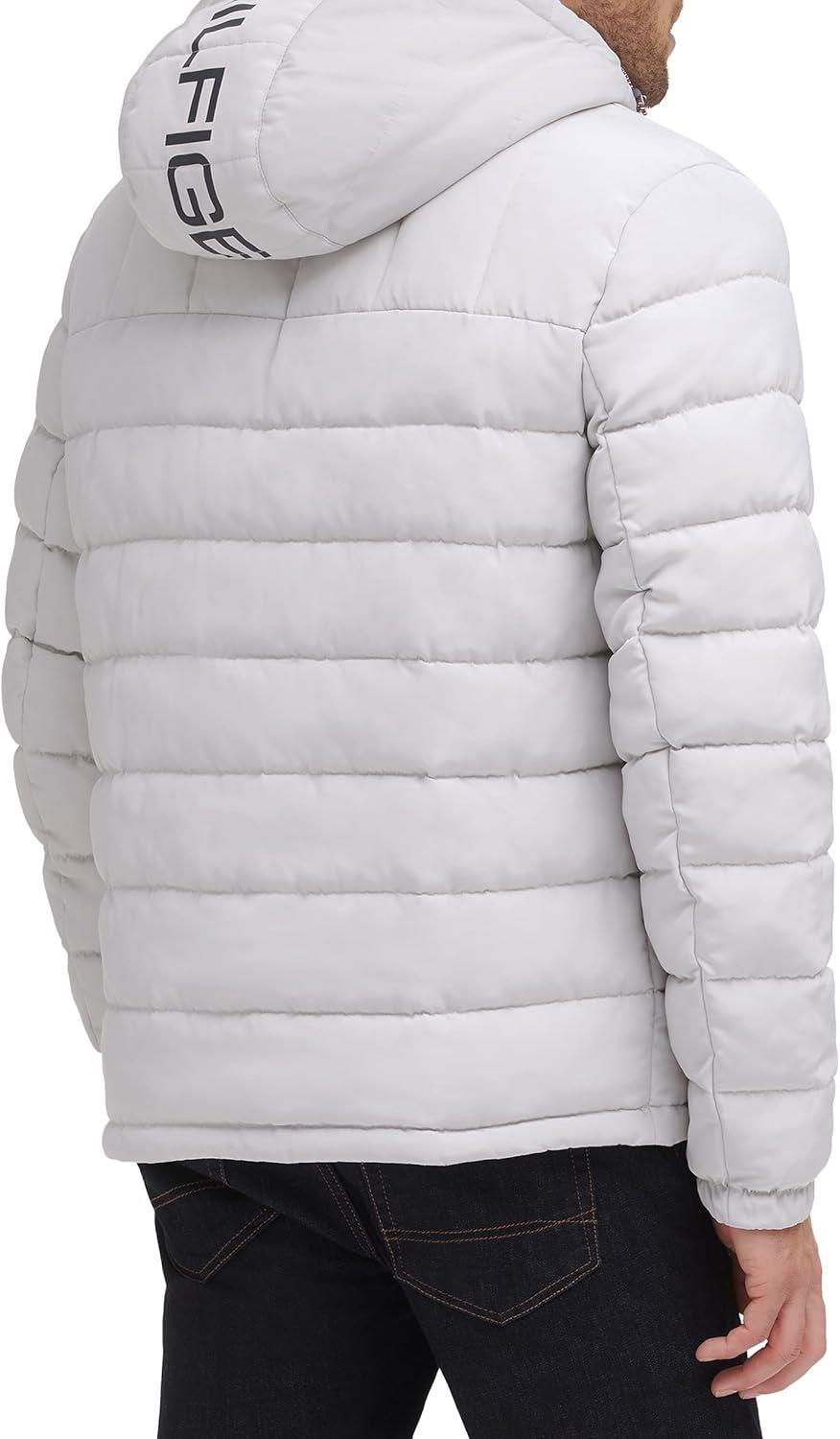 imageTommy Hilfiger Mens Midweight Sherpa Lined Hooded Water Resistant Puffer JacketIce Tech