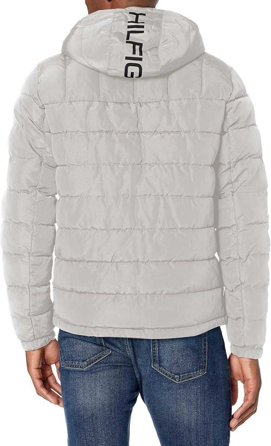 imageTommy Hilfiger Mens Midweight Sherpa Lined Hooded Water Resistant Puffer JacketIce Tech