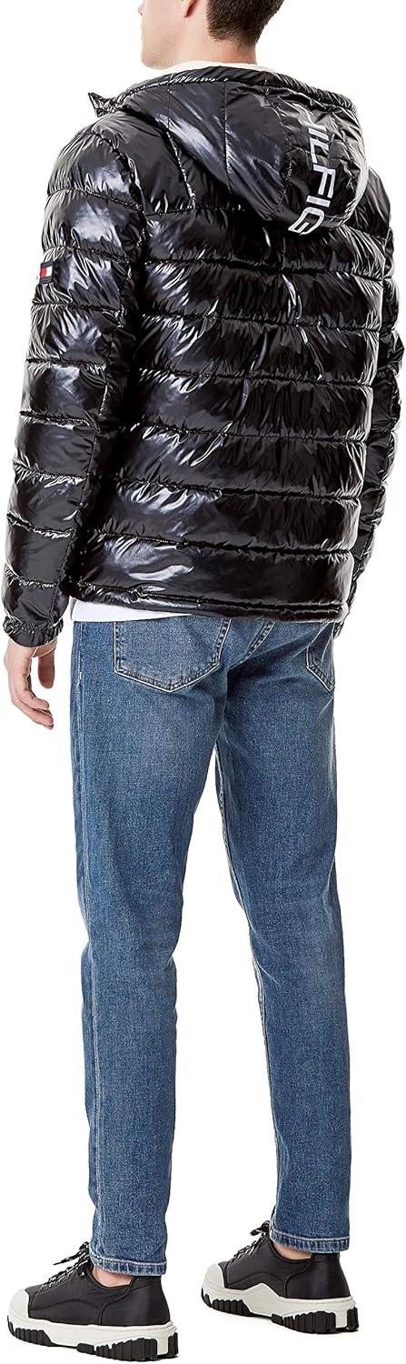 imageTommy Hilfiger Mens Midweight Sherpa Lined Hooded Water Resistant Puffer JacketPearlized Black