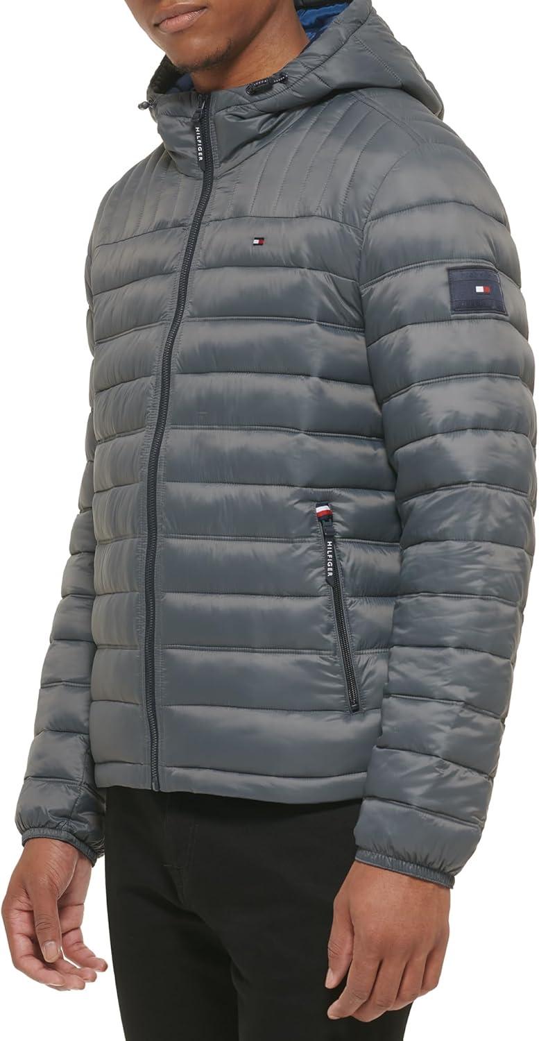 imageTommy Hilfiger Mens Water Resistant Ultra Loft Filled Hooded Puffer JacketCharcoal
