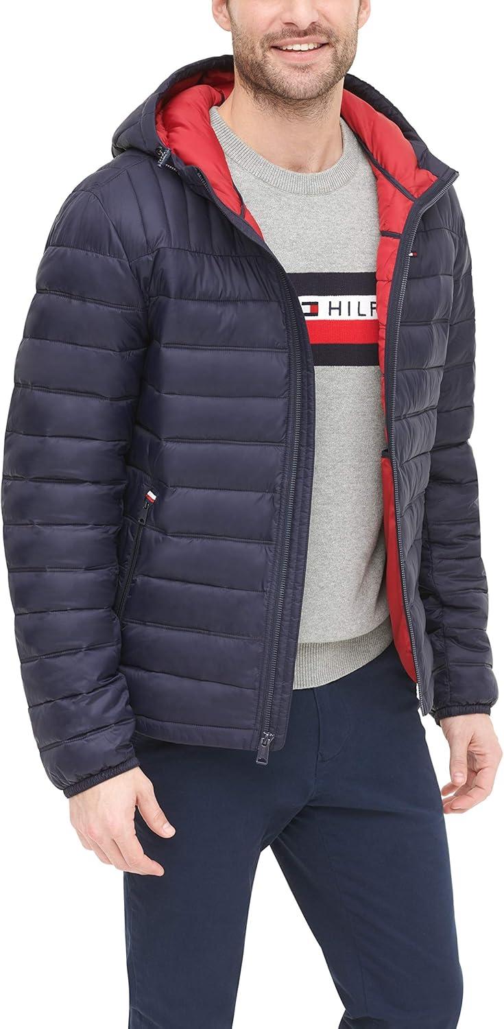 imageTommy Hilfiger Mens Water Resistant Ultra Loft Filled Hooded Puffer JacketMidnight