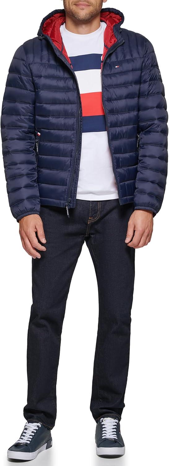 imageTommy Hilfiger Mens Water Resistant Ultra Loft Filled Hooded Puffer JacketMidnight