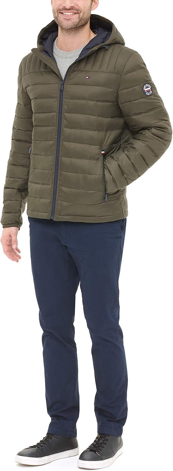 imageTommy Hilfiger Mens Water Resistant Ultra Loft Filled Hooded Puffer JacketOlive