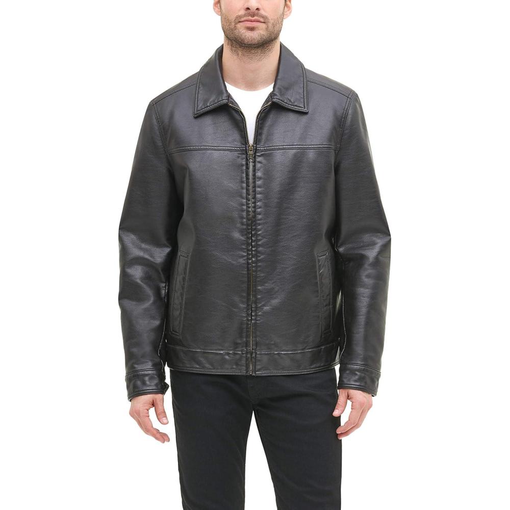 imageTommy Hilfiger Mens Classic Faux Leather JacketDark Brown