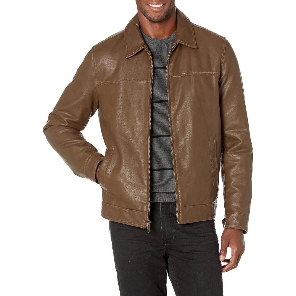 imageTommy Hilfiger Mens Classic Faux Leather JacketEarth