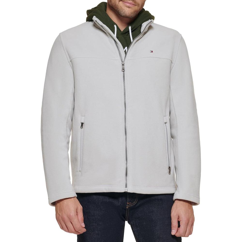 imageTommy Hilfiger Mens Classic Zip Front Polar Fleece JacketIce