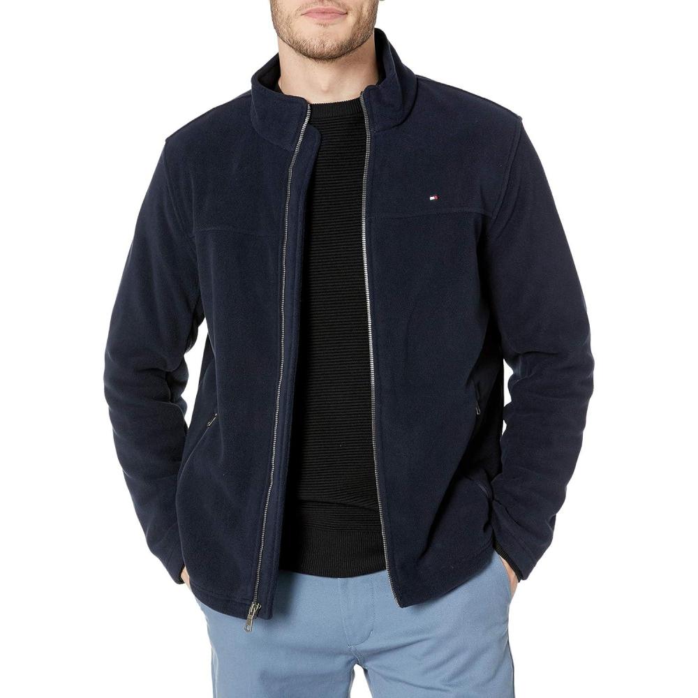 imageTommy Hilfiger Mens Classic Zip Front Polar Fleece JacketNavy