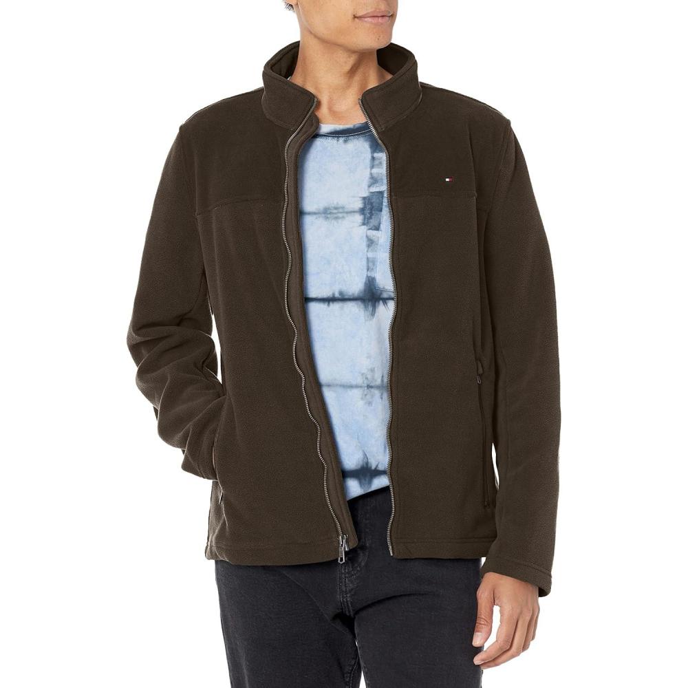 imageTommy Hilfiger Mens Classic Zip Front Polar Fleece JacketOlive
