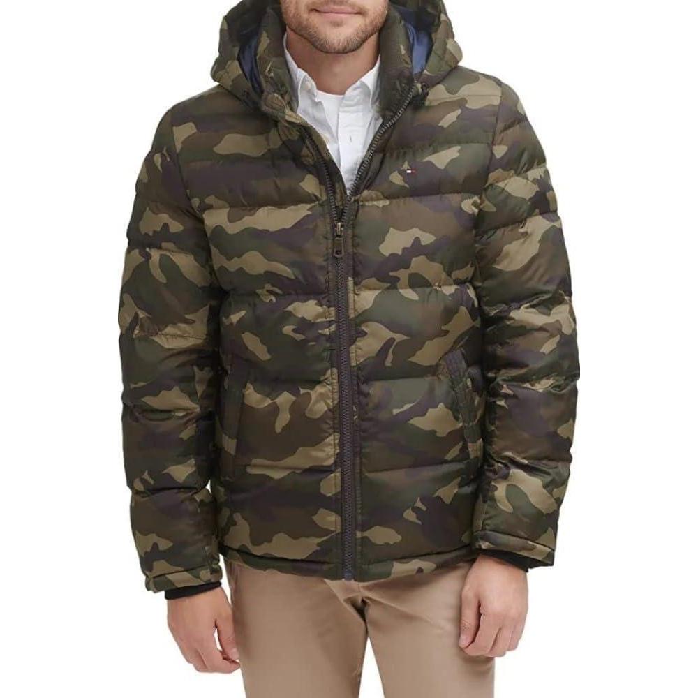 imageTommy Hilfiger Mens Down Alternative Hooded Puffer Jacket Standard and Big amp TallCamouflage