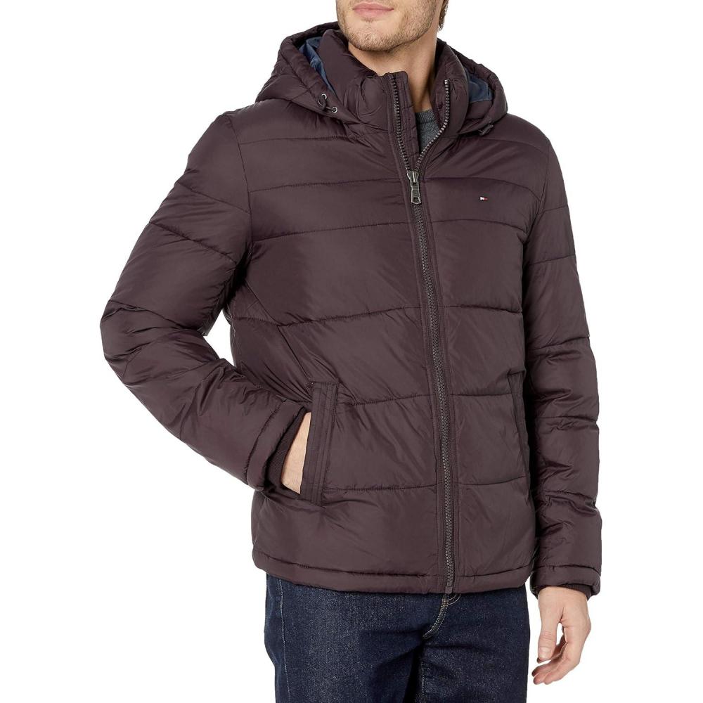 imageTommy Hilfiger Mens Down Alternative Hooded Puffer Jacket Standard and Big amp TallPort