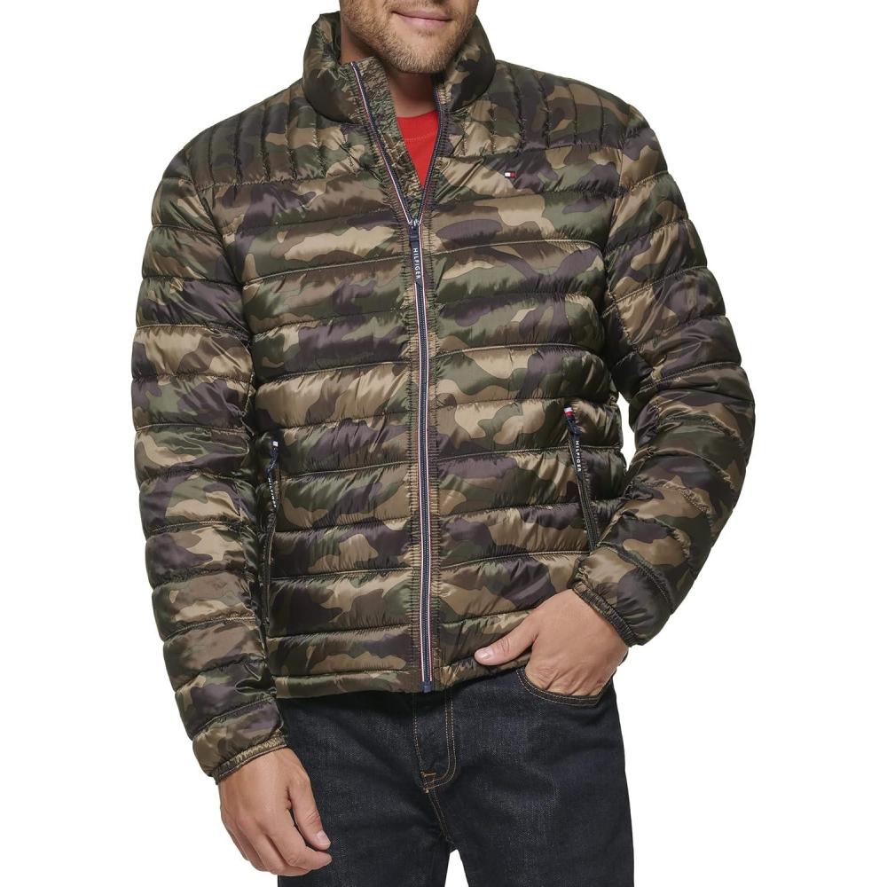 imageTommy Hilfiger Mens Embroidered Logo Puffer JacketCamouflage