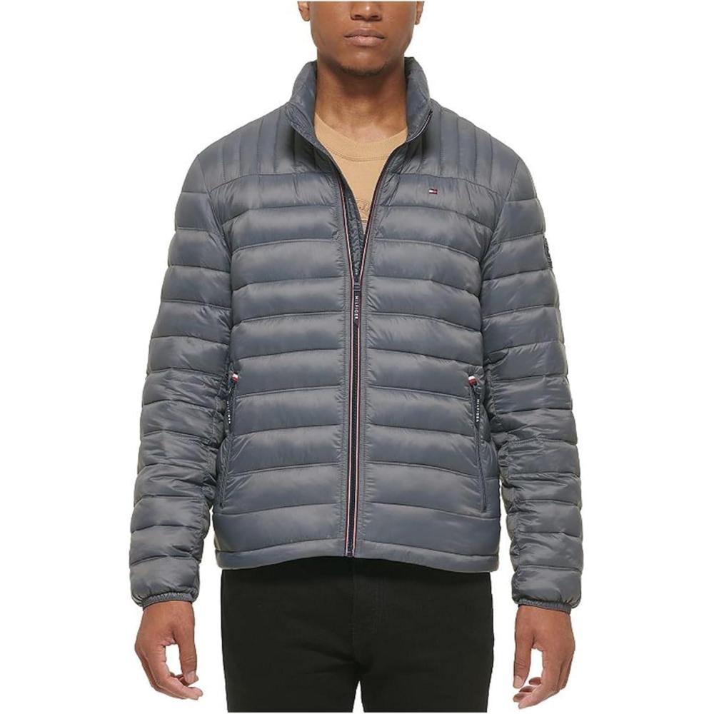 imageTommy Hilfiger Mens Embroidered Logo Puffer JacketDarkgray