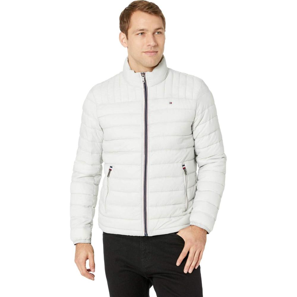 imageTommy Hilfiger Mens Embroidered Logo Puffer JacketIce