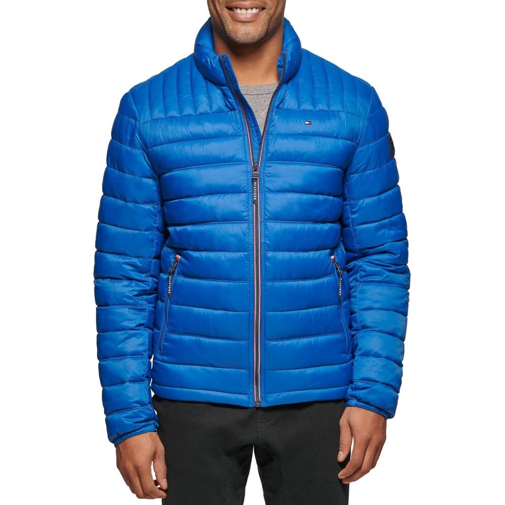 imageTommy Hilfiger Mens Embroidered Logo Puffer JacketNew Royal Blue