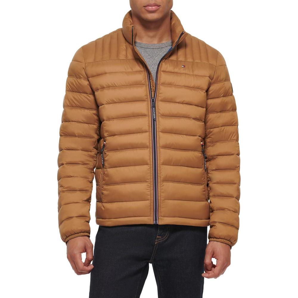 imageTommy Hilfiger Mens Embroidered Logo Puffer JacketNuthatch