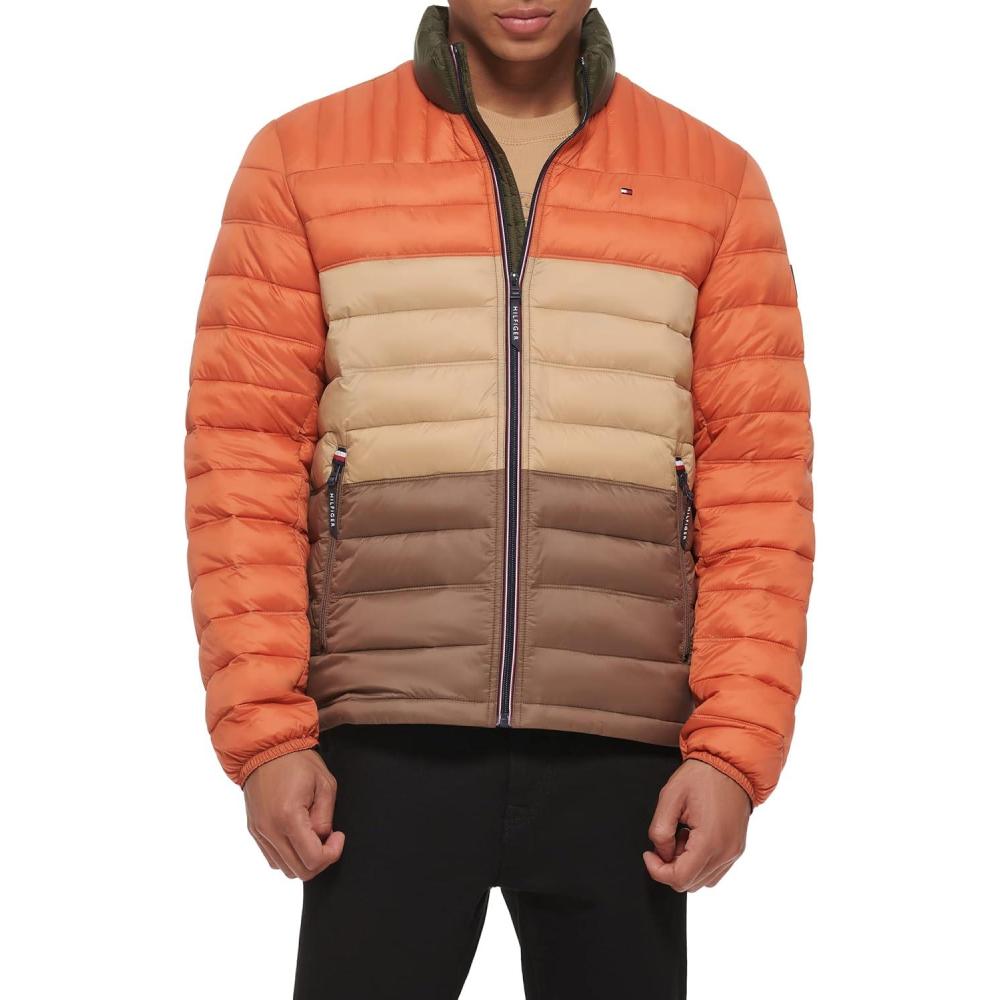 imageTommy Hilfiger Mens Embroidered Logo Puffer JacketStandard Issue Combo