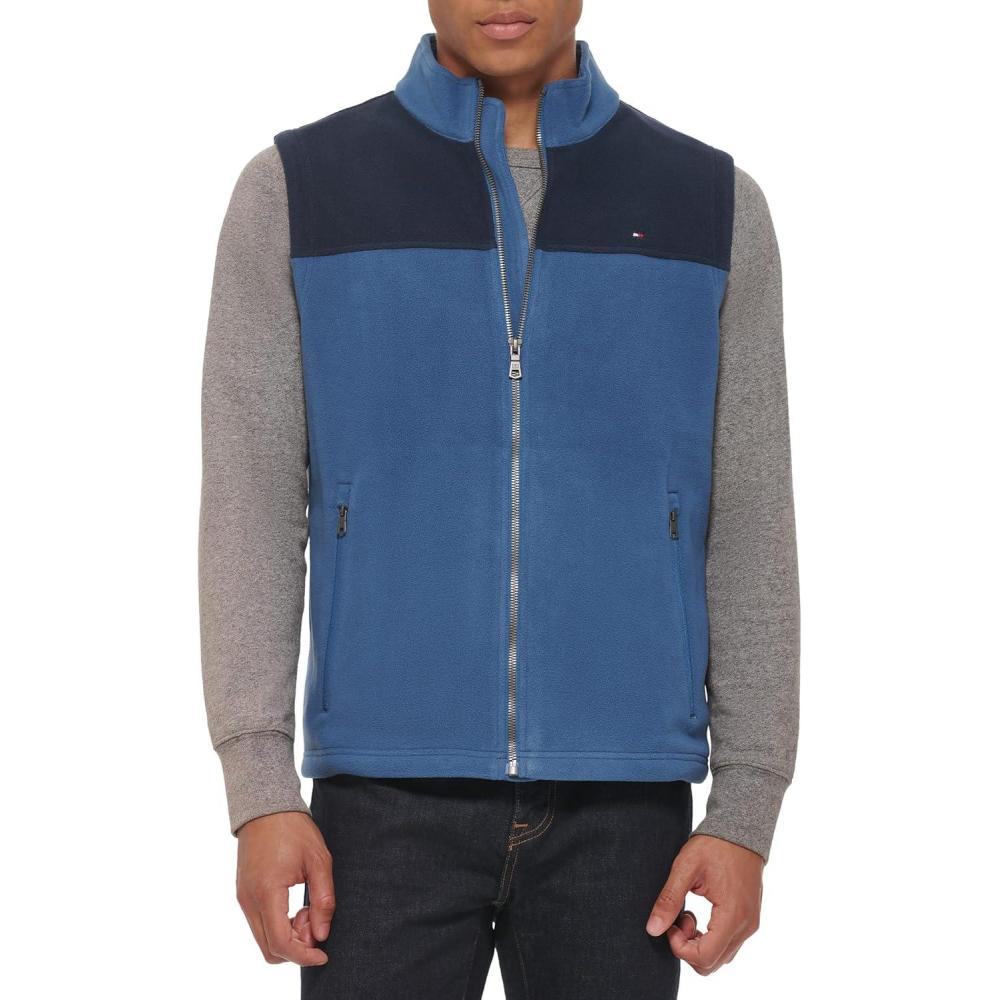 imageTommy Hilfiger Mens Lightweight Polar Fleece VestNavyOcean Blue