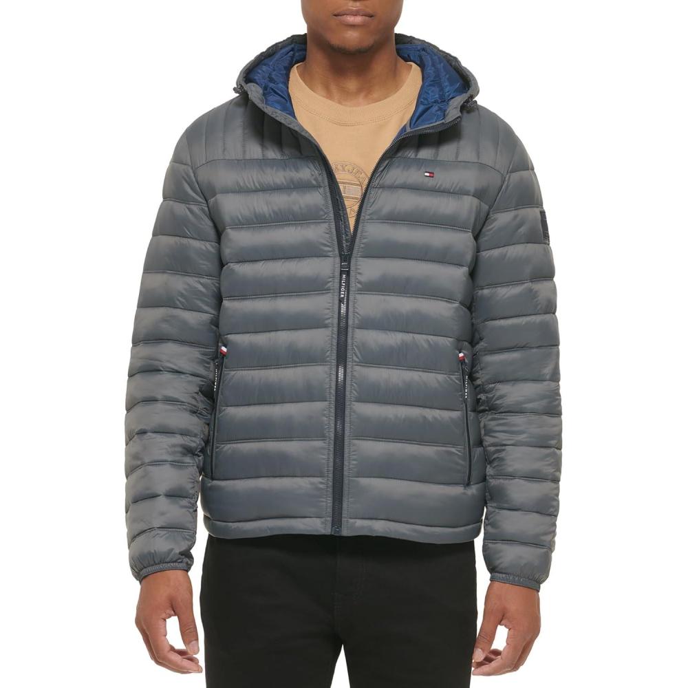 imageTommy Hilfiger Mens Water Resistant Ultra Loft Filled Hooded Puffer JacketCharcoal