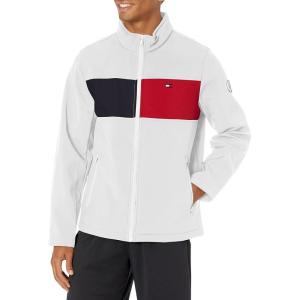 Tommy Hilfiger Men’s Active Soft Shell Jacket(Ice/Two Tone Flag)