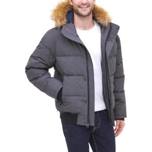 Tommy Hilfiger Men’s Arctic Cloth Quilted Snorkel Bomber Jacket (Standard and Big & Tall)(Heather Charcoal)