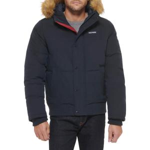 Tommy Hilfiger Men’s Arctic Cloth Quilted Snorkel Bomber Jacket (Standard and Big & Tall)(Navy Tech)